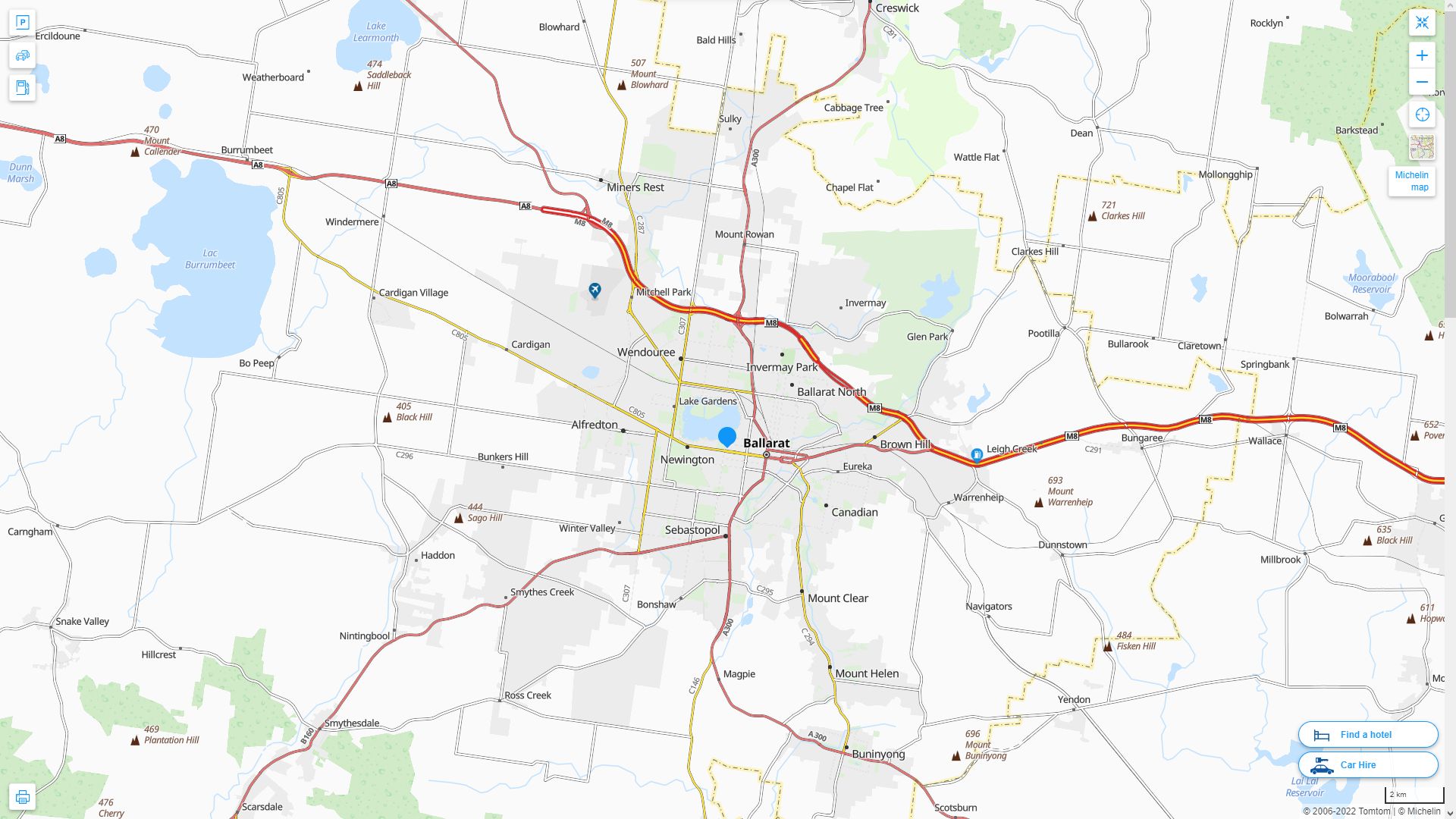 Ballarat Highway and Road Map